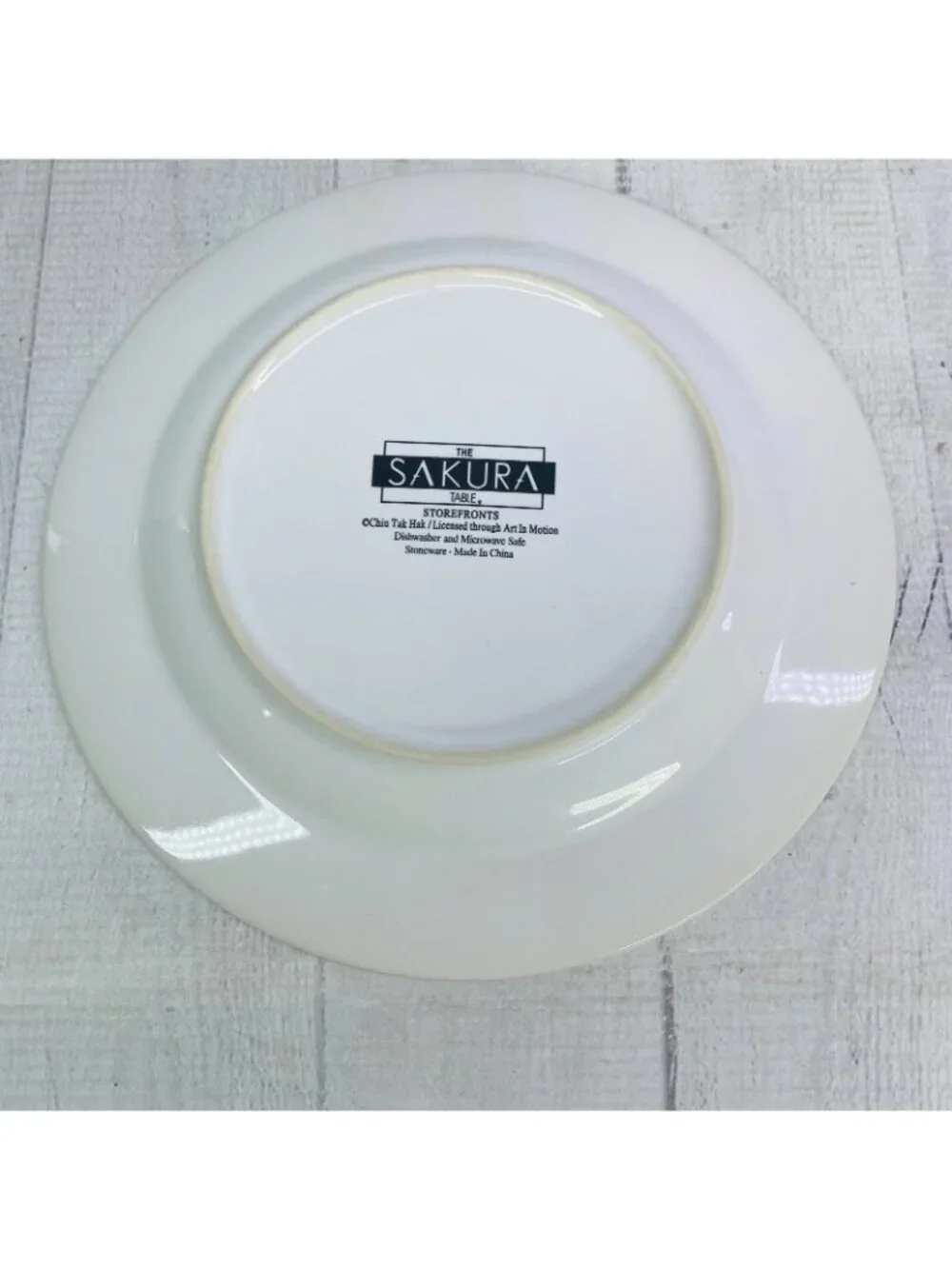 Sakura STOREFRONTS Multimotif French Stores Stoneware Salad Plates Set 4 Boxed
